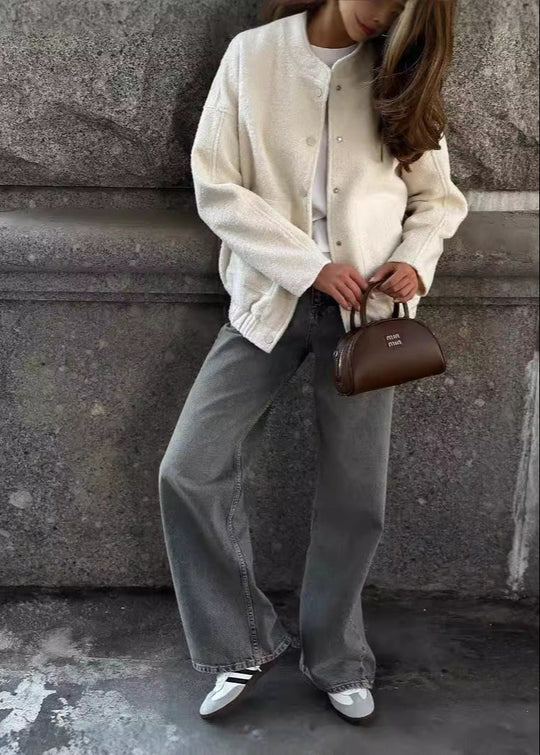 EB | Strukturiertes Fleece Snap-Button Jacke