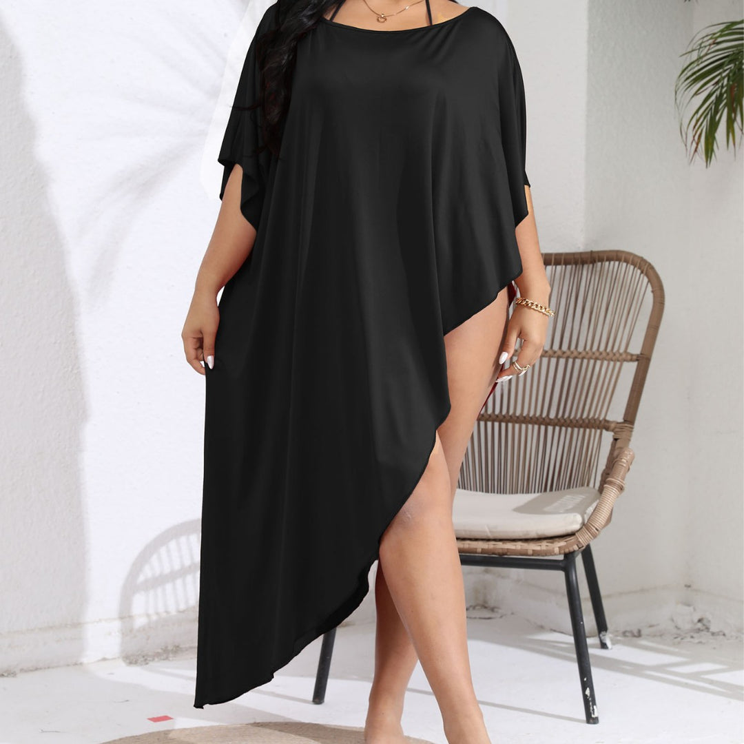 Damen luftiger Strandüberwurf mit elegantem asymmetrischen Schnitt EB