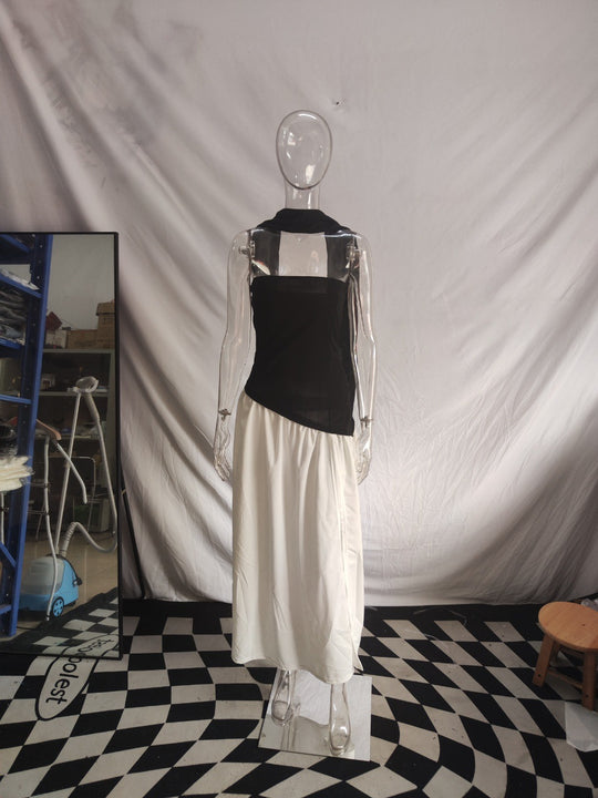 Damen Maxikleid mit schulterfreiem Design und dekorativem Wickelausschnitt EB