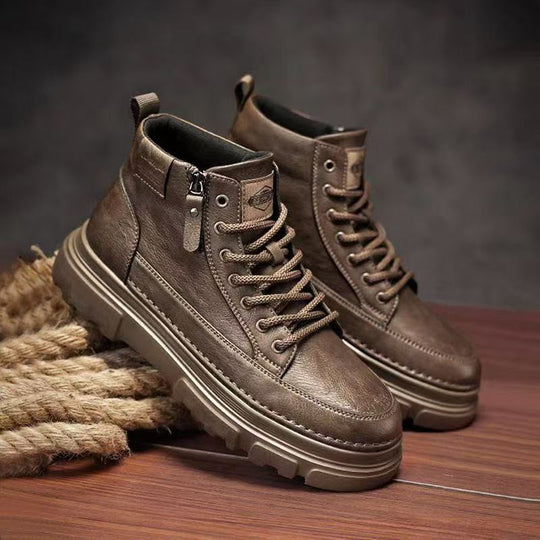 Damen modische High-Top Schnürstiefel mit robustem Profil und isolierendem Innenfutter EB