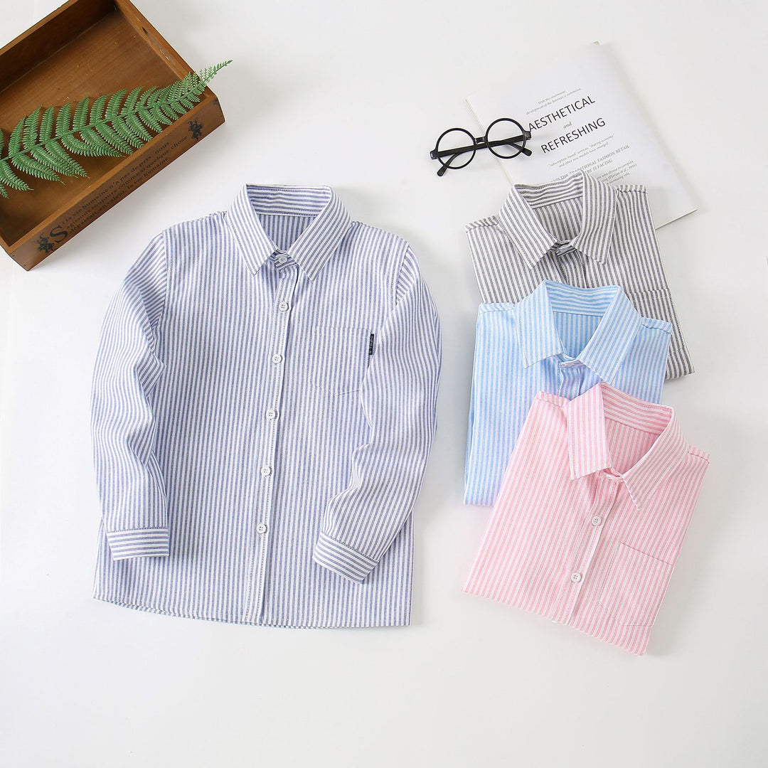 Damen elegantes gestreiftes Langarmhemd EB