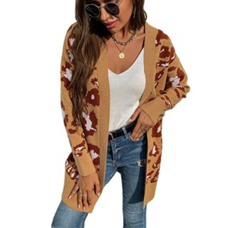 Damen modische Strickjacke mit kreativen Tiermotiven und lässigem Schnitt EB