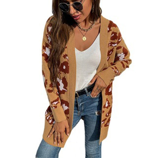 Damen modische Strickjacke mit kreativen Tiermotiven und lässigem Schnitt EB