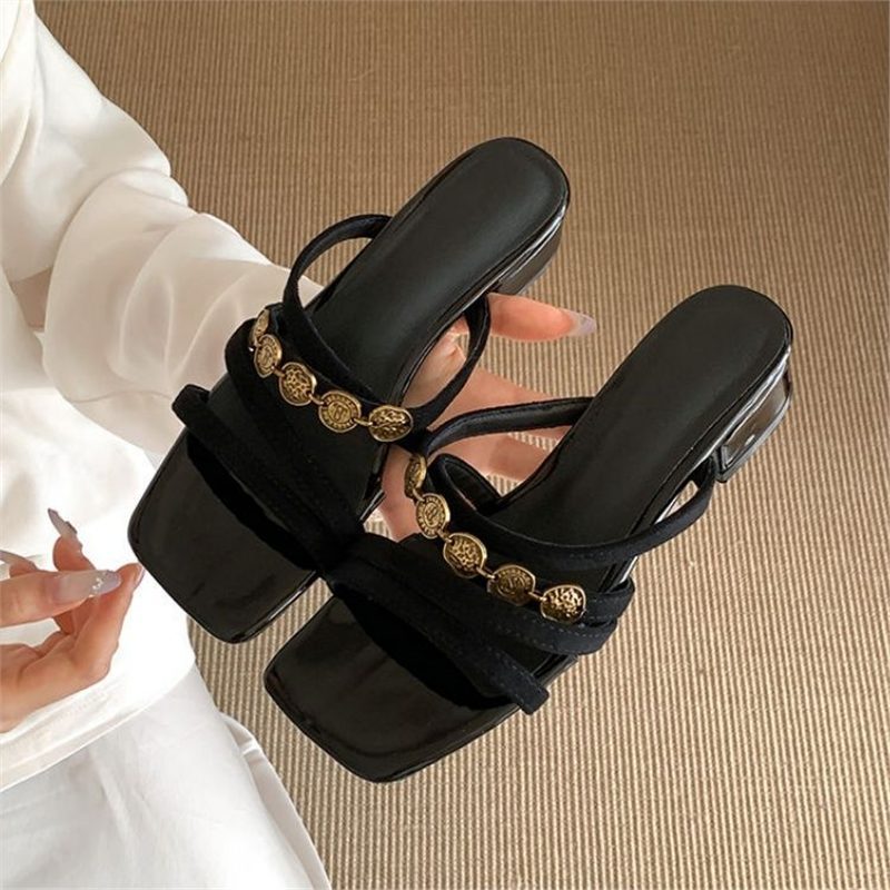 Damen elegante Plateau-Sandalen mit modischem Riemendesign EB