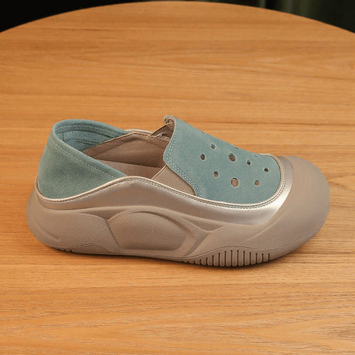 Damen modische Slip-On-Crocks mit atmungsaktiver Mesh-Oberfläche und rutschfester Sohlenkonstruktion EB