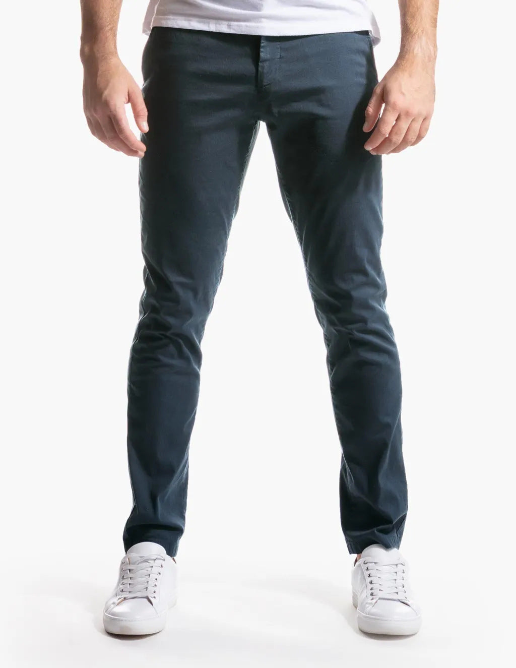 Herren elegante Chinohose mit elastischem Bund und schmalem Schnitt EB