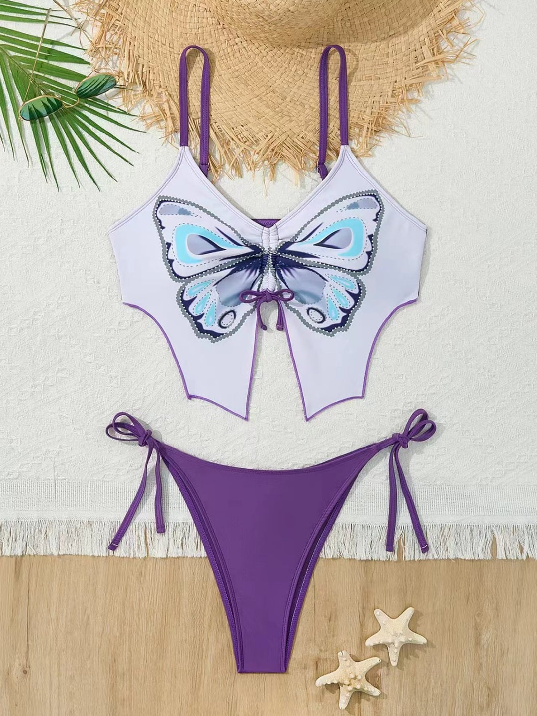 Damen Bikiniset mit verspieltem Schmetterlingsdesign EB