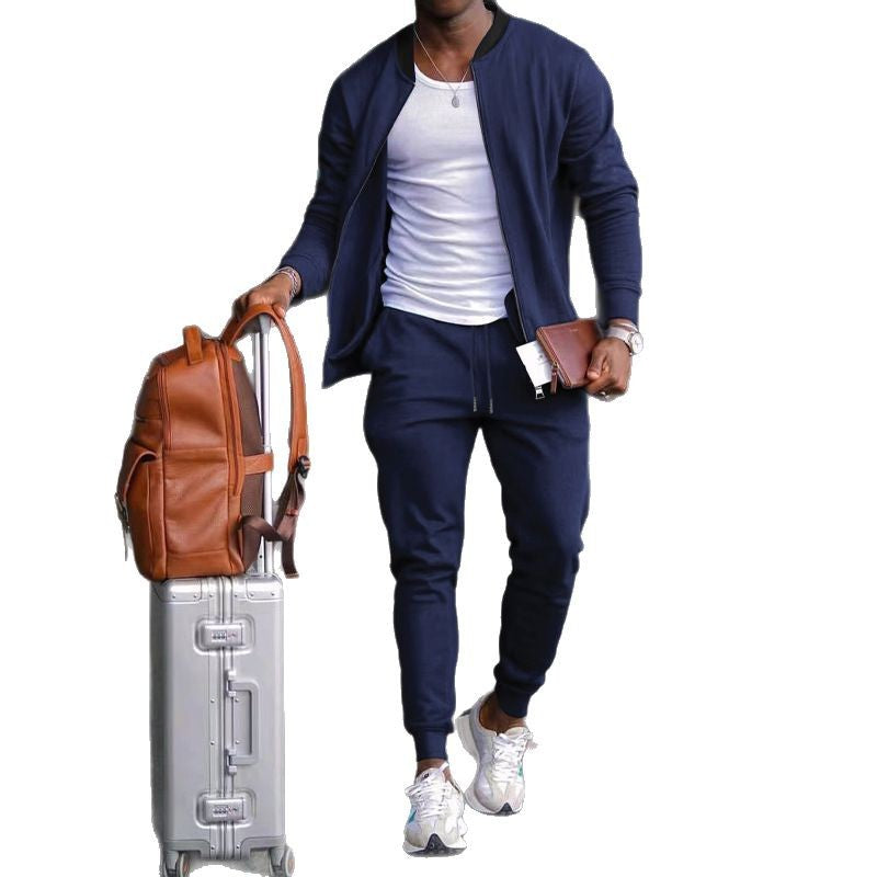 Herren nan sportives Freizeitset mit Bomberjacke und tapered Jogginghose aus Baumwollmix EB