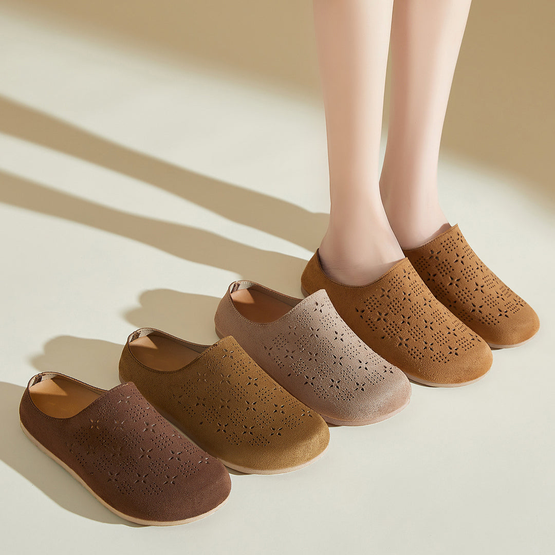 Damen nan Komfort-Mule mit Laserperforation und geformtem Memory-Fußbett EB