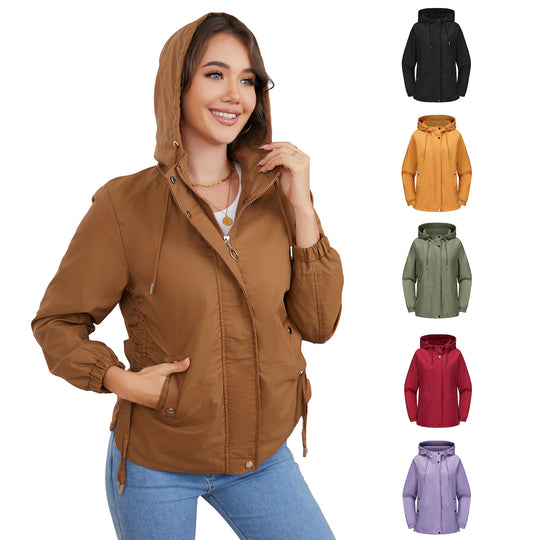 Damen leichte Windjacke mit verstellbarem Bund EB