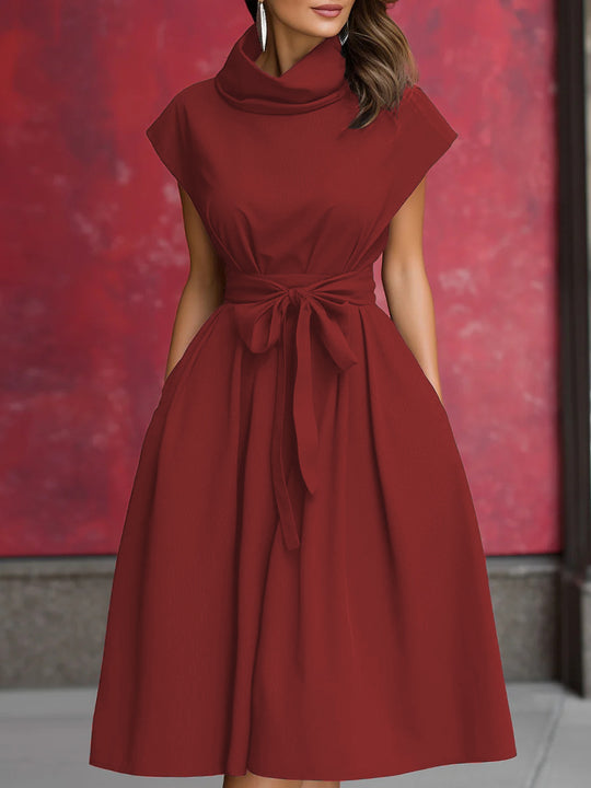 Damen Kleid mit schicker, geraffter Kapuze und praktischen Taschen EB