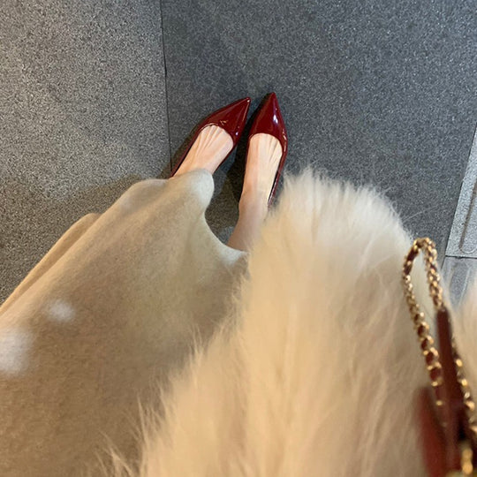 Damen elegante spitze Ballerinas aus hochwertigem Leder EB