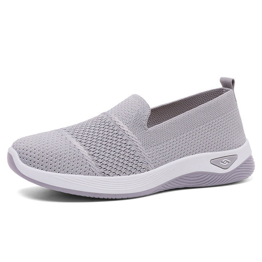 Damen Bequeme Slip-On Schuhe mit atmungsaktivem Strickdesign EB