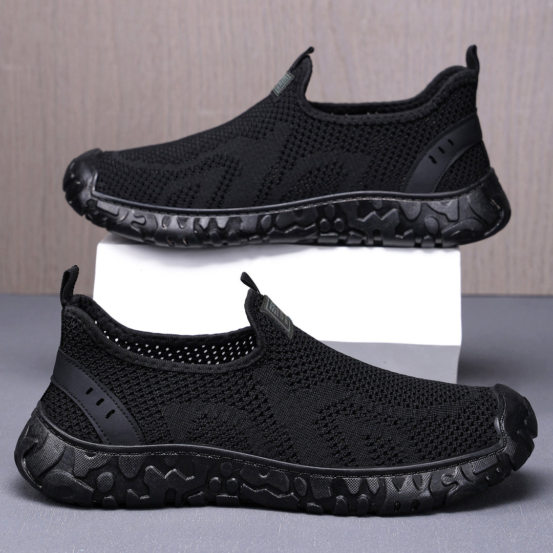 Unisex nan leichter atmungsaktiver Slip-On Strick-Walking-Schuh mit flexibler Profilsohle EB