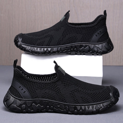 Unisex nan leichter atmungsaktiver Slip-On Strick-Walking-Schuh mit flexibler Profilsohle EB
