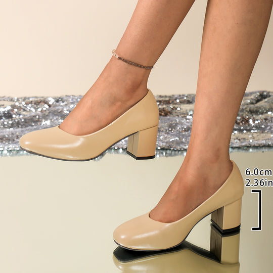 Damen Elegante Pumps mit blockförmigem Absatz EB