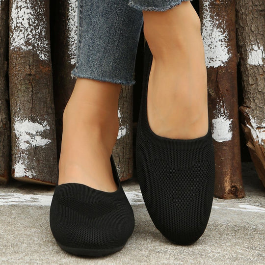 Damen Atmungsaktive Slip-On Ballerinas im minimalistischen Design EB