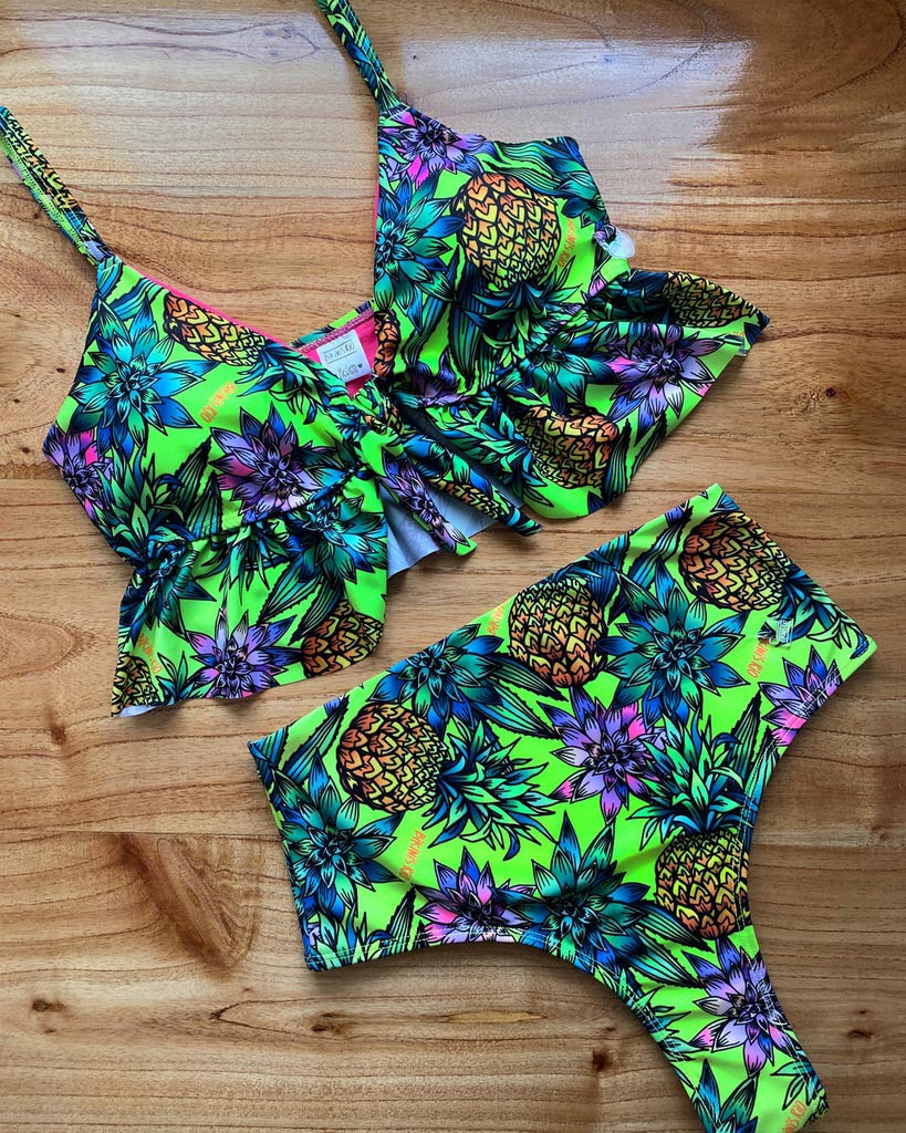 Damen Crop-Bikini-Oberteil mit dekorativem Knoten EB
