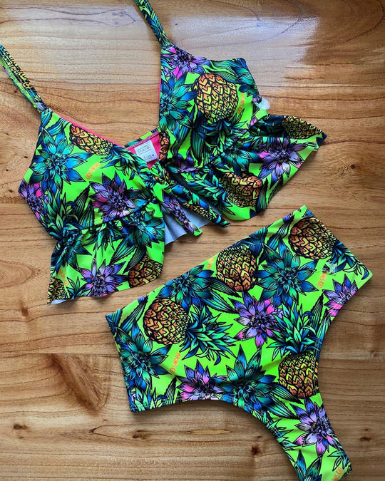 Damen Crop-Bikini-Oberteil mit dekorativem Knoten EB