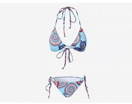 Damen Triangel-Bikini mit verspieltem Mandala-Muster EB