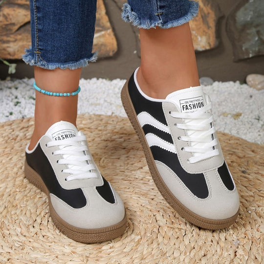 Damen Modische Slip-On Sneakers mit trendy Sohle EB