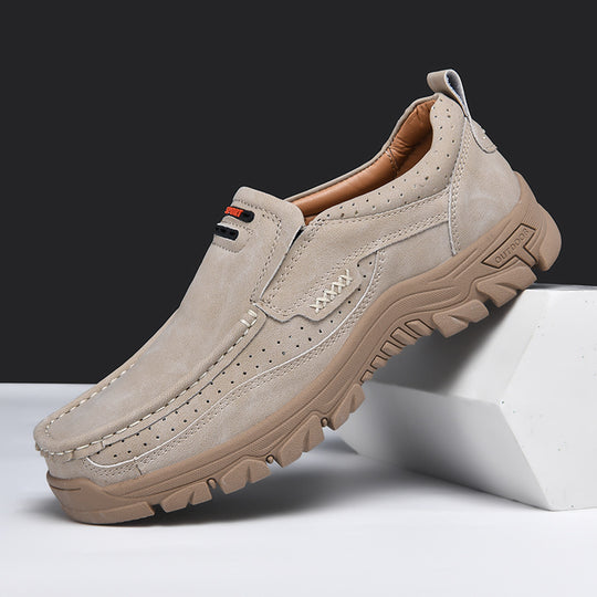 Herren Multifunktionale und bequeme Leder-Slipper mit rutschfester Sohle EB