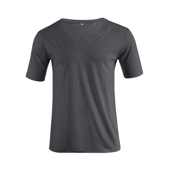 Herren nan V-Ausschnitt T‑Shirt aus feinem Jersey mit schmaler Silhouette und flachen Nähten EB