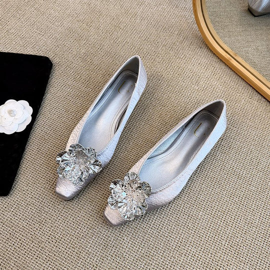 Damen elegante Ballerinas mit strahlenden Dekor-Elementen und komfortabler Innensohle EB