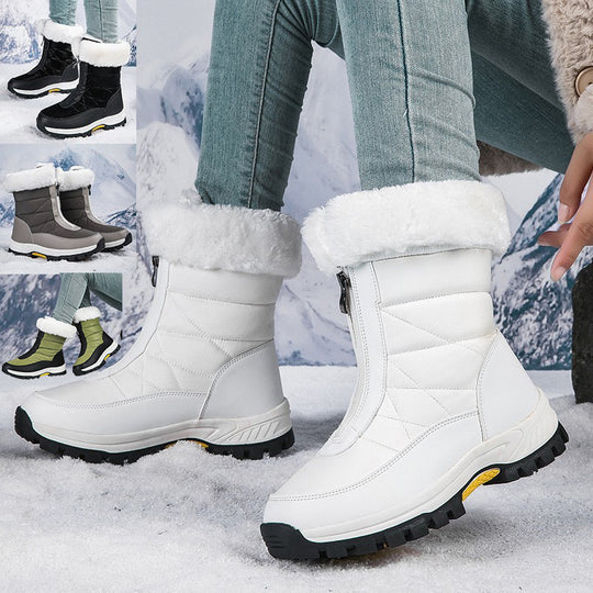 Damen Warmgefütterte Winterstiefel mit rutschfester Sohle und komfortablem Reißverschluss EB