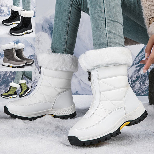 Damen Warmgefütterte Winterstiefel mit rutschfester Sohle und komfortablem Reißverschluss EB