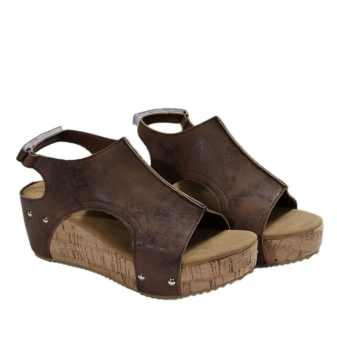 Damen Wedge-Sandalen mit elegantem Riemchen-Design und glitzernden Applikationen EB