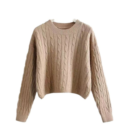 Damen Grobstrickpullover mit strukturiertem Muster und lässigem Schnitt EB