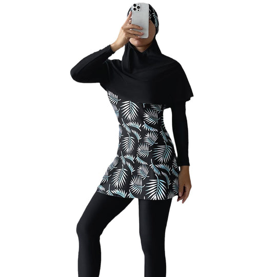 Damen Modisches 360-Grad-Schwimmanzug mit integrierter Hijab EB
