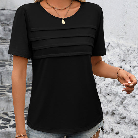 Damen elegantes T-Shirt mit strukturiertem Design EB