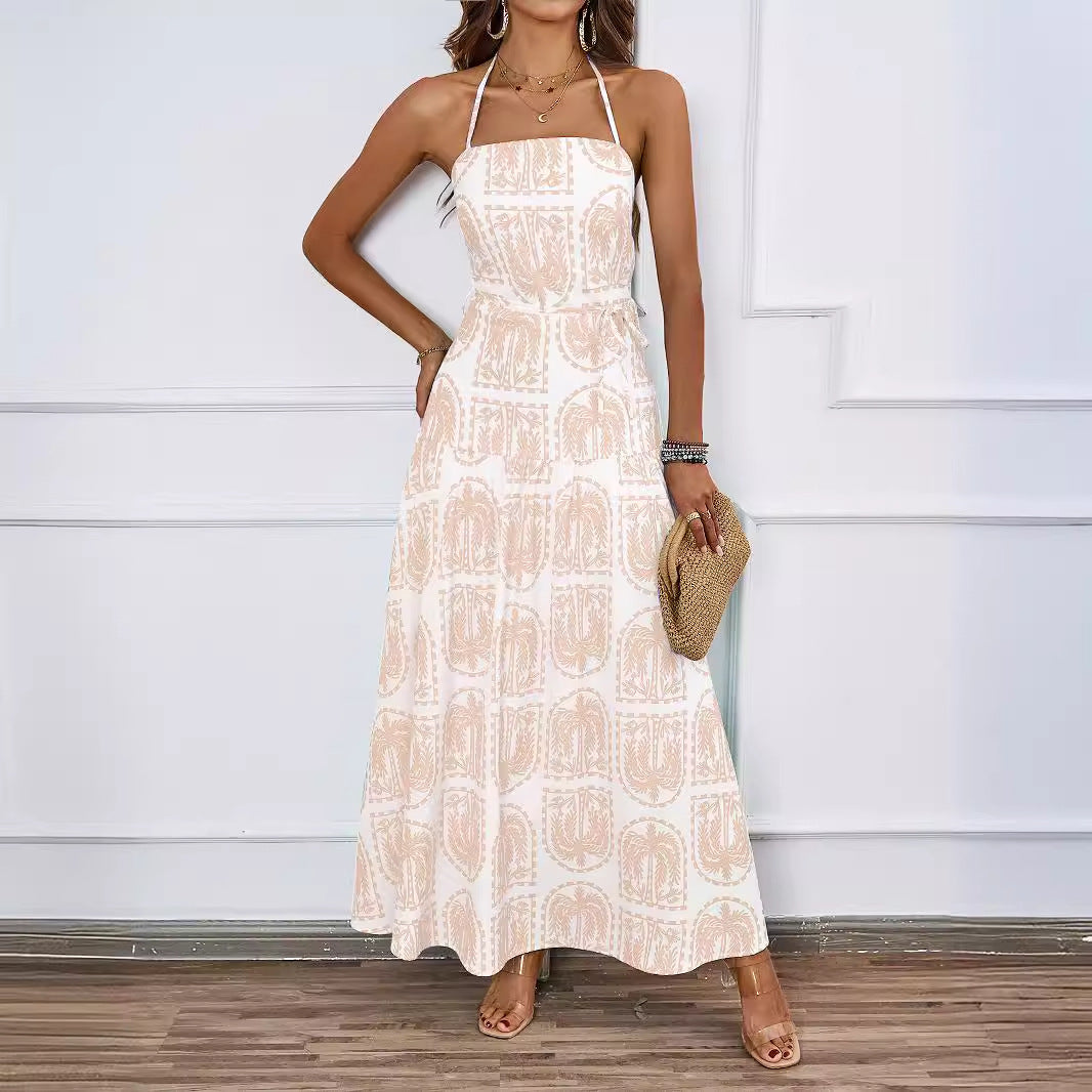 Damen Maxi-Kleid mit verspieltem Muster und eleganter Silhouette EB
