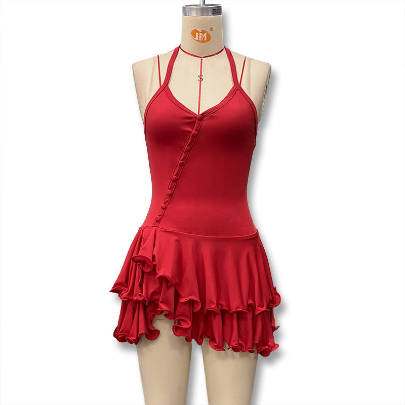 Damen Tänzeroutfit mit raffinierten Volant-Details und elegantem Schnitt EB