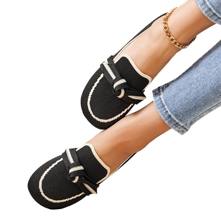 Damen Stilvolle und komfortable Ballerinas mit großem Schleifendetail EB