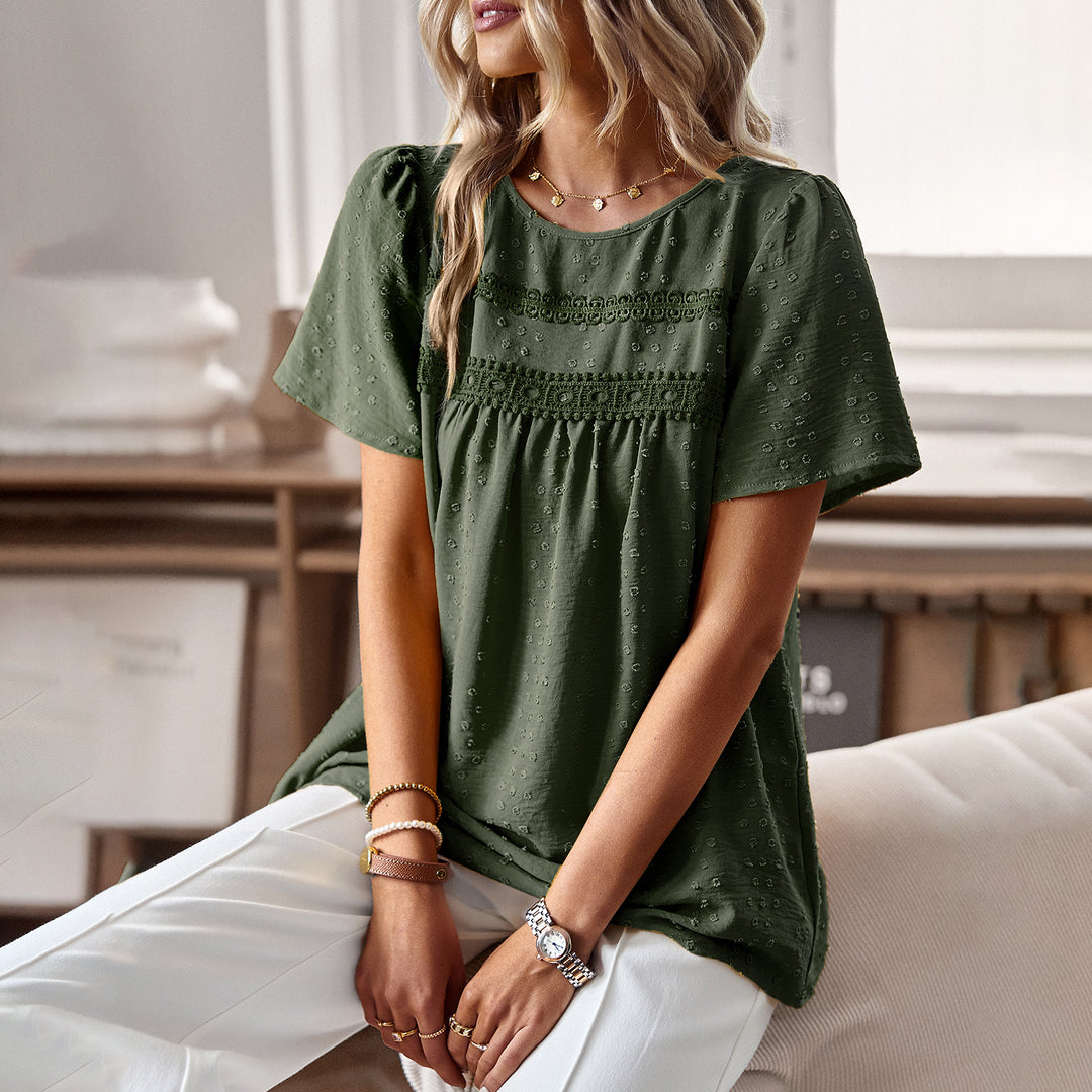 Damen Elegantes Oberteil mit dekorativen Rüschen und feinen Details EB