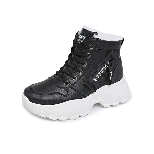 Damen modische High-Top Sneakers mit trendy Reißverschluss und komfortablem Innenfutter EB