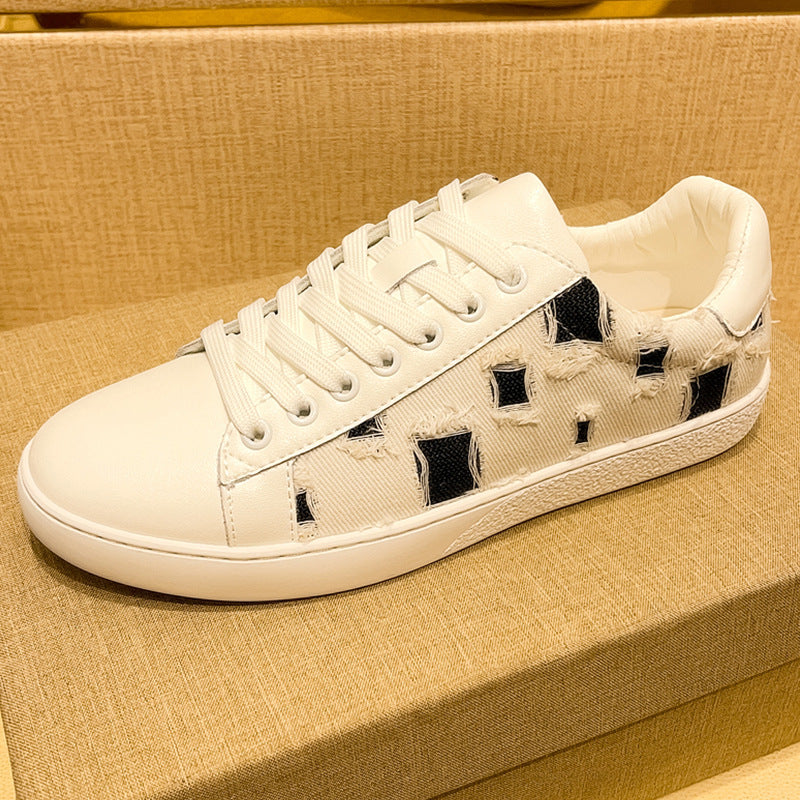 Damen Modische Sneakers aus hochwertigem Leder mit einzigartigem Design und bequemer Dämpfung EB