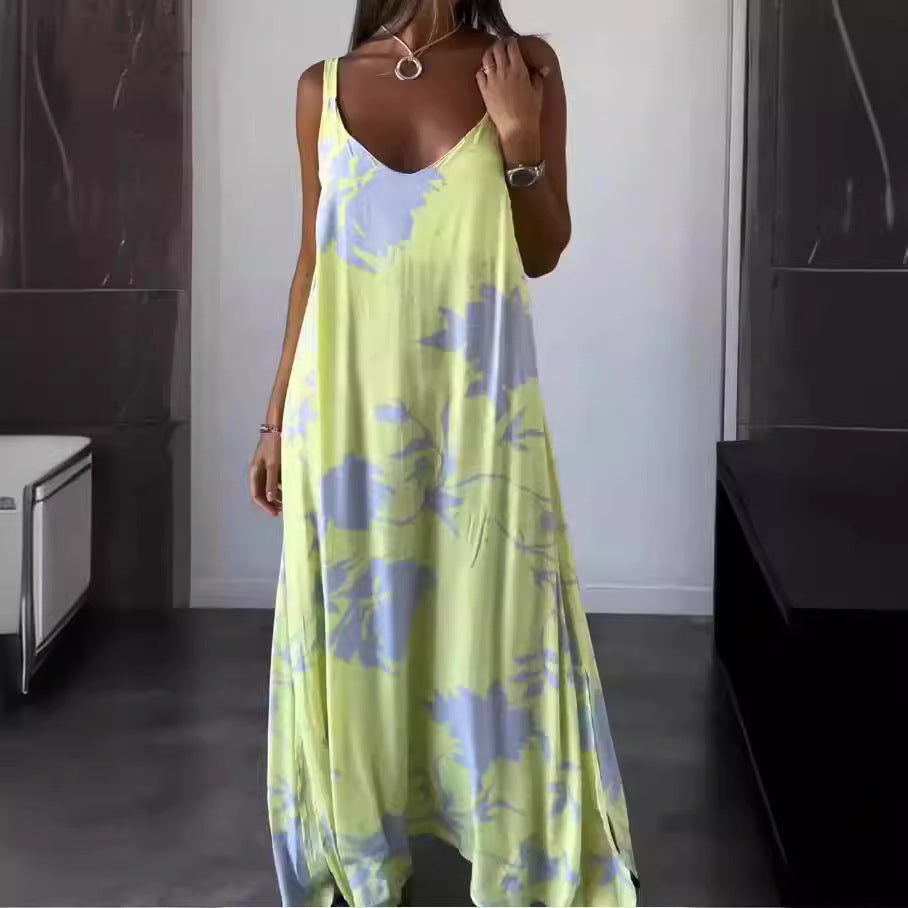 Damen Maxikleid mit floralem Design und fließendem Schnitt EB