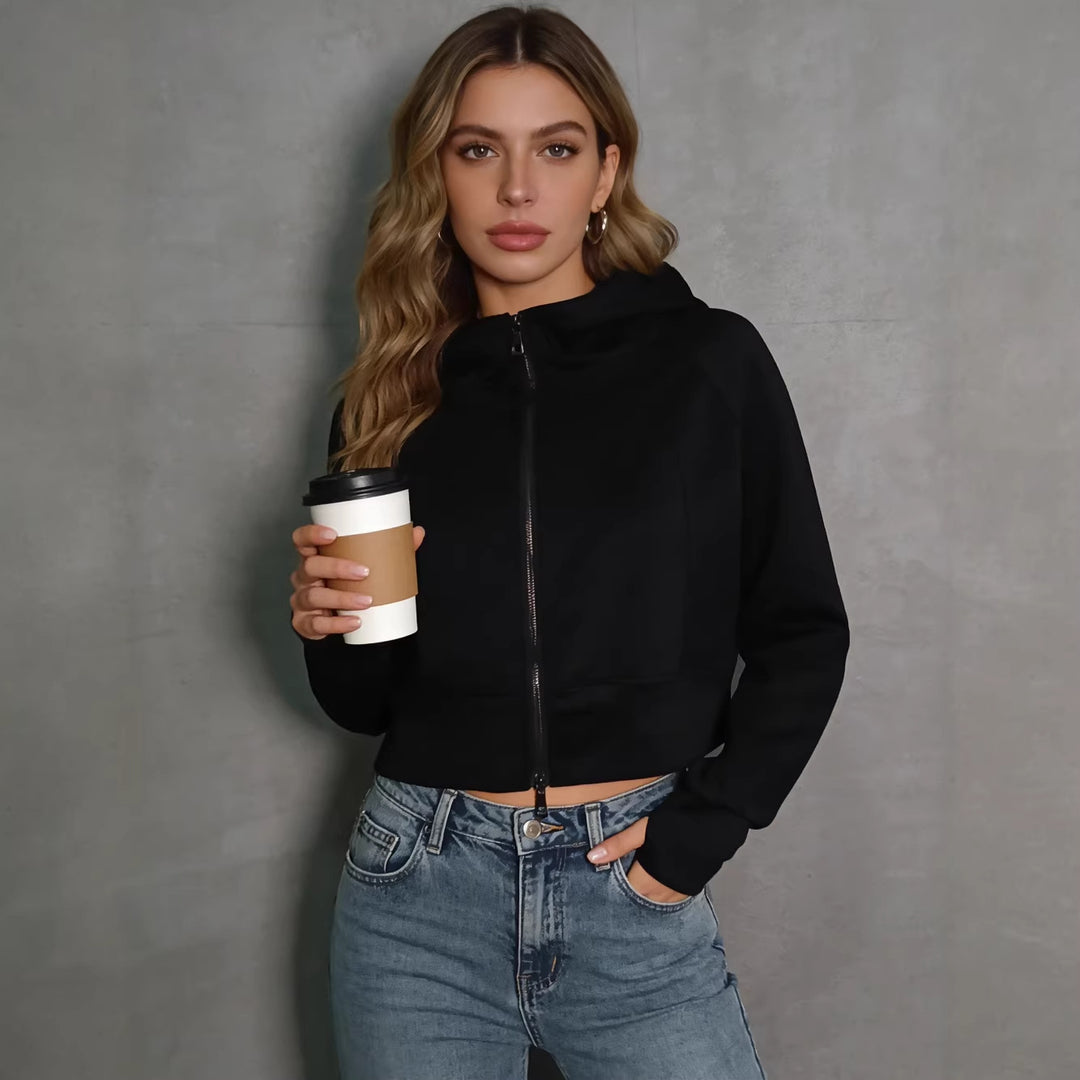Damen sportliche und modische Jacke mit Kapuze EB