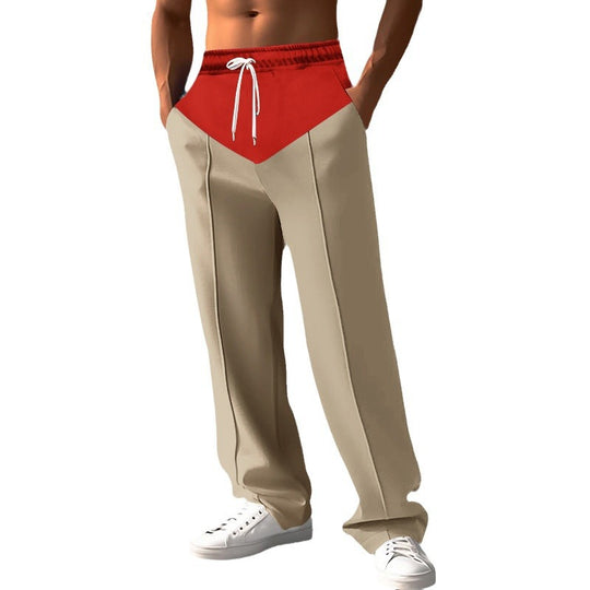 Herren nan Relaxed-Fit Sweathose mit V-Bund, Kordelzug, Eingrifftaschen und sichtbarer Bügelfalte EB