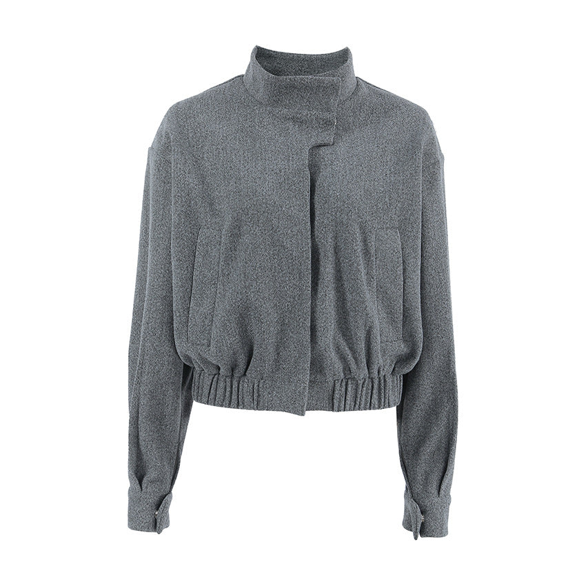 Damen Modische Oversized Jacke mit hohem Kragen und innovativem Design EB