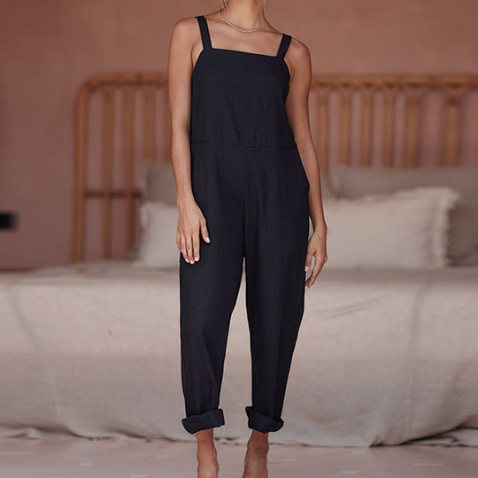 Damen Leichter Jumpsuit mit praktischen Taschen EB