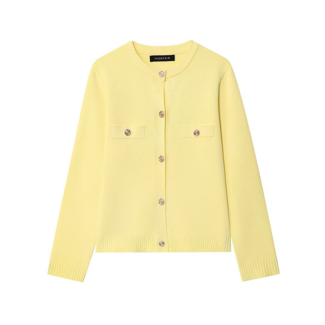 Damen Cardigan mit Knopfdetails und Brusttaschen EB