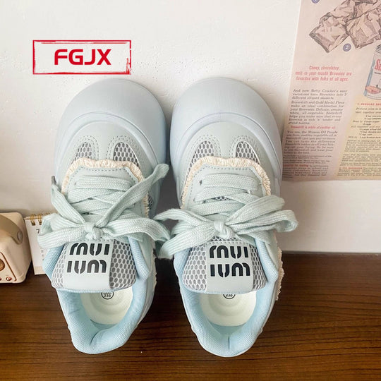 Damen Sportliche Sneakers mit atmungsaktivem Mesh und voluminöser Sohle EB