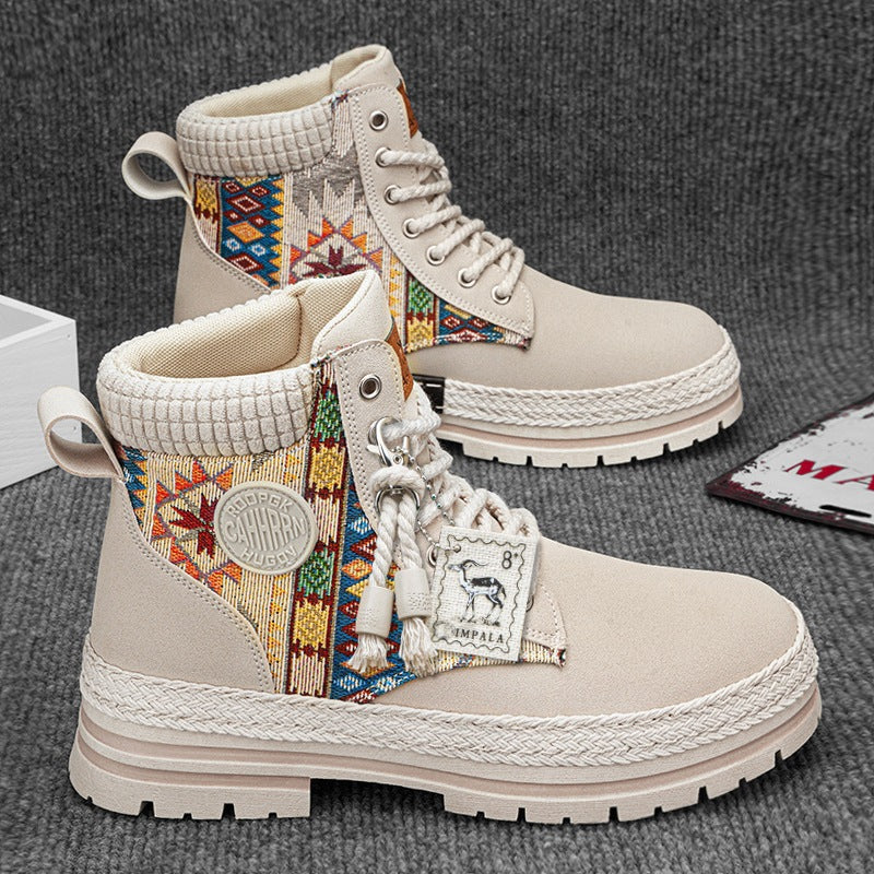 Damen Hochwertige Winterschuhe mit modischem Ethno-Design und robustem Profil EB