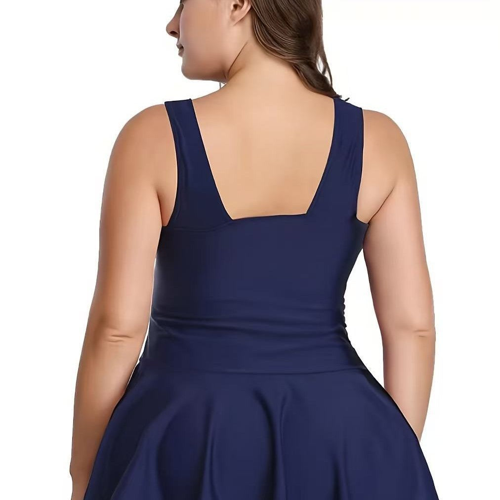 Damen Schwimmunterkleid mit modischem Rock EB