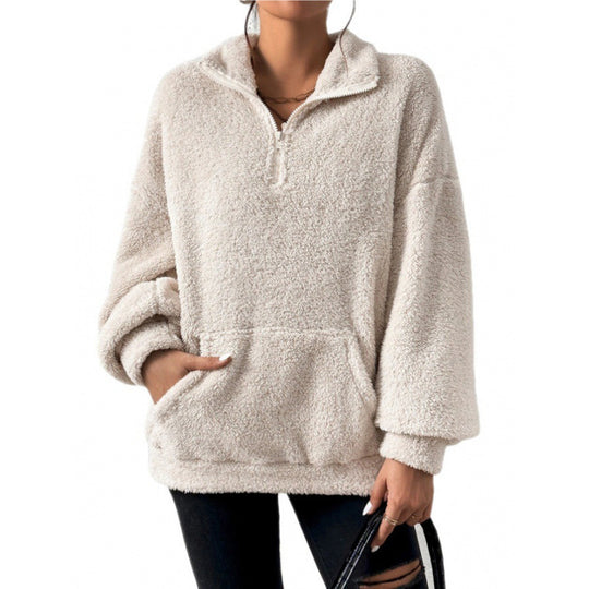 Damen Fleece-Pullover mit hohem Kragen EB